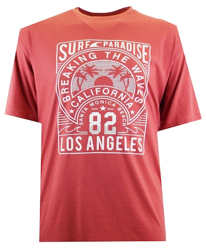 Espionage California Print T-Shirt Coral